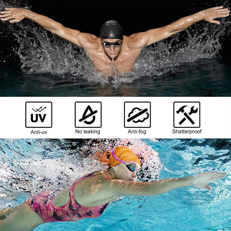 Swimming Goggles for Men & Women ā Anti-Fog UV Protection, Waterproof, Adjustable Silicone Swim Goggles for Adults & Kids