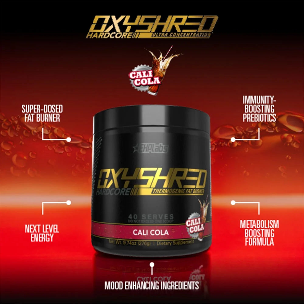 Oxyshred Hardcore Pre Workout Powder - Cali Cola, 40 Servings